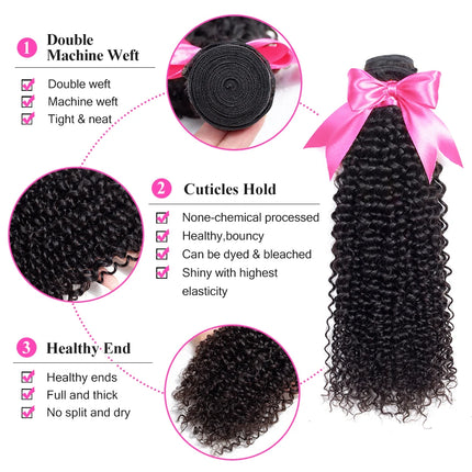 Brazilian Kinky Curly Hair Remy Human Hair Weave Bundles Natural Color Can Order 1/3/4 Bundles Curly Hair Extensions