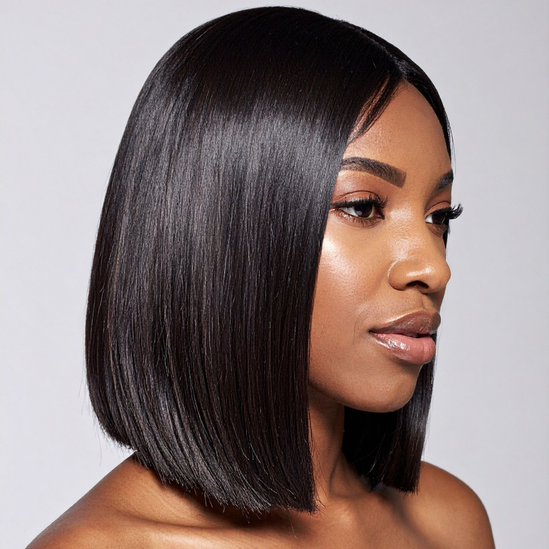 Wear Go Short Bob Wig Chocolate Brown Lace Front Wigs Bone Straight Bob Wig Hair Glueless PrePlucked Human Wigs Ready To Go