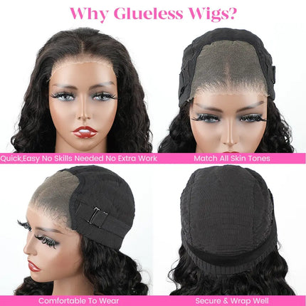 Wear Go Glueless Wig Brazilian Ocean Wave 6x4 HD Lace Glueless Human Hair Wig Ready To Wear Pre Plucked New In Body Wave