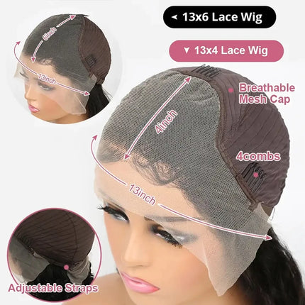 Chocolate Brown Deep Wave 13x6 Lace Front Wig Human Hair Curly #4 Colored Transparent 13x4 Lace Frontal Wig For Women Brazilian