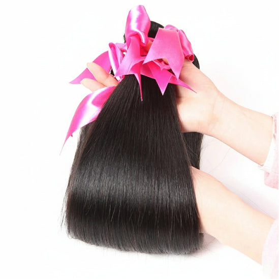 Indian Virgin Straight Hair Extension Human Hair Bundles 1 Piece Hair Weaves 10-26 Inch Nature Black Color