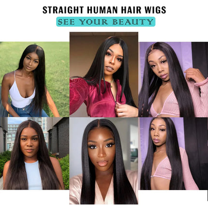 Straight U Part Wigs For Women Human Hair Malaysian Straight Human Hair Wigs 180% Density HAIR U Shape Wigs Without Glue