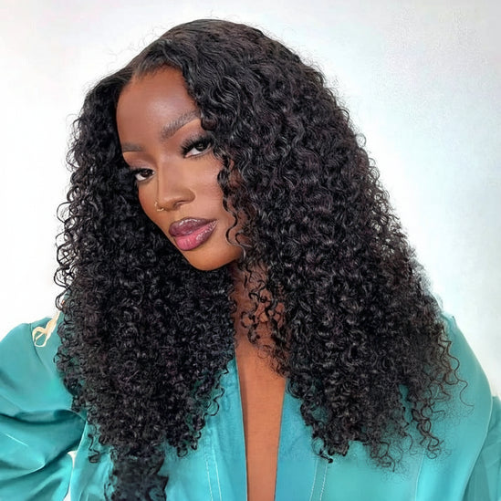 Kinky Curly Lace Front Wig Wear And Go Pre Bleached Knots 6x9 Curly Glueless Wig Human Hair Pre Cut PrePlucked Hair Wig