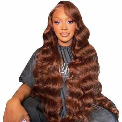 Wig Chocolate Brown Peruvian Body Wave Lace Front Wig Colored Wig Human Hair 4x4 Closure Wig For Women 30 Inch