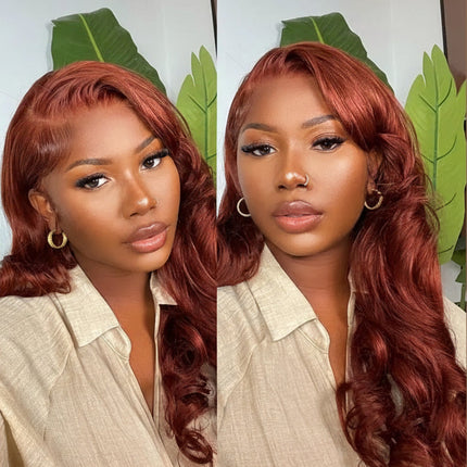 Colored Human Hair Wigs For Women Reddish Brown #33 Peruvian Body Wave 13x4 Lace Front Wig Human Hair 4x4 Lace Wigs