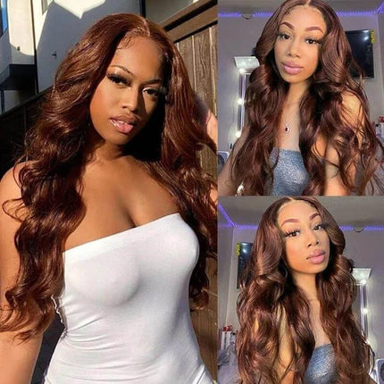 Glueless Wig Wear And Go #4 Body Wave Wig Chocolate Brown Lace Front Wigs Pre Cut PrePlucked HD Lace Wig Human Hair