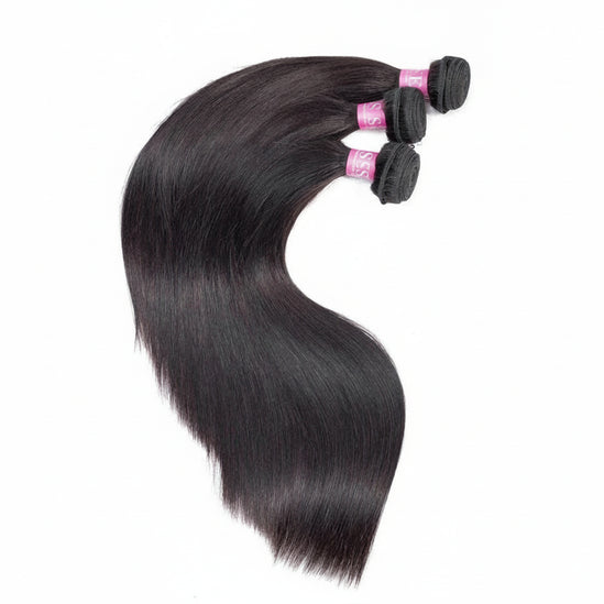Indian Virgin Straight Hair Extension Human Hair Bundles 1 Piece Hair Weaves 10-26 Inch Nature Black Color