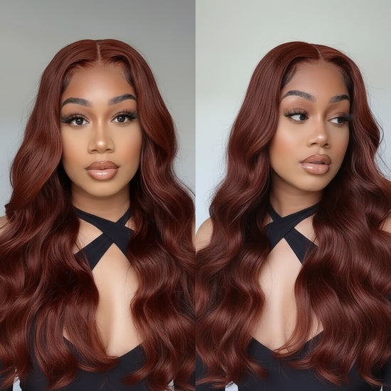 Colored Human Hair Wigs For Women Reddish Brown #33 Peruvian Body Wave 13x4 Lace Front Wig Human Hair 4x4 Lace Wigs