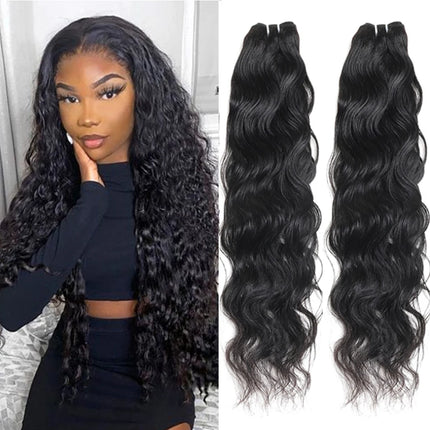 Natural Wave 100% Human Hair Bundle Hair Brazilian Weaving 28 30 Inch Natural Human Hair Remy Loose Water Wave Hair Bundles