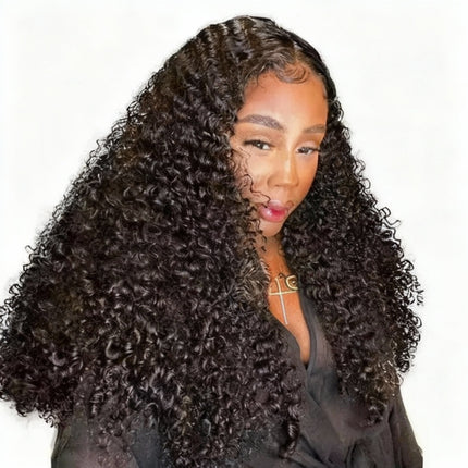 Kinky Curly Lace Front Wig Human Hair Wear And Go Wig Glueless HD Lace Closure Wigs Deep Curly Wig Ready To Wear
