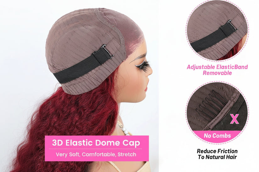 3D Elastic Dome Cap with adjustable elastic band on a mannequin head, featuring the brand 'ISEE'.