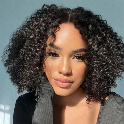 Glueless Bob Wig Hair Wear And Go Kinky Curly Lace Front Wig Human Hair Short Deep Curly Wigs PrePlucked Human Wigs