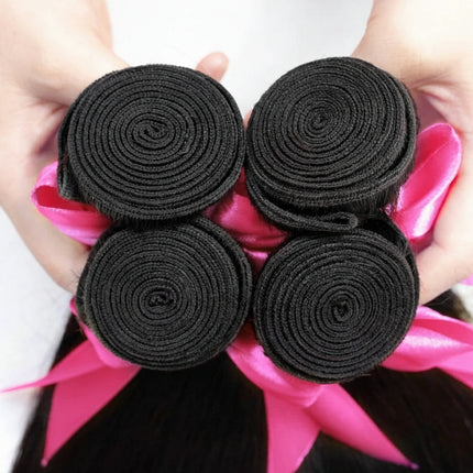 Indian Virgin Straight Hair Extension Human Hair Bundles 1 Piece Hair Weaves 10-26 Inch Nature Black Color