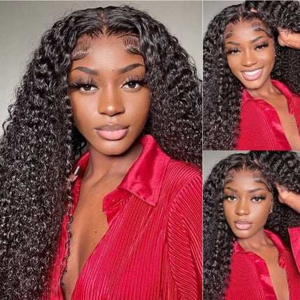 Kinky Curly Lace Front Wig Human Hair Wear And Go Wig Glueless HD Lace Closure Wigs Deep Curly Wig Ready To Wear