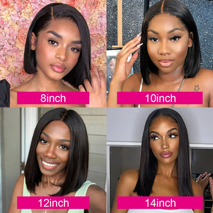 Bone Straight Bob Wig Lace Front Human Hair Wigs Pre Plucked HD Transparent Lace Frontal Wig 13x4 Frontal Wigs Hair 180%