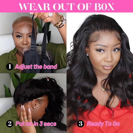 Wear Go Glueless Wig Brazilian Ocean Wave 6x4 HD Lace Glueless Human Hair Wig Ready To Wear Pre Plucked New In Body Wave