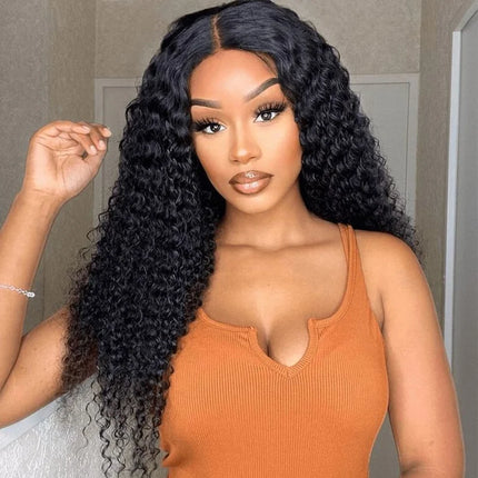 Kinky Curly Lace Front Wig Human Hair Wear And Go Wig Glueless HD Lace Closure Wigs Deep Curly Wig Ready To Wear