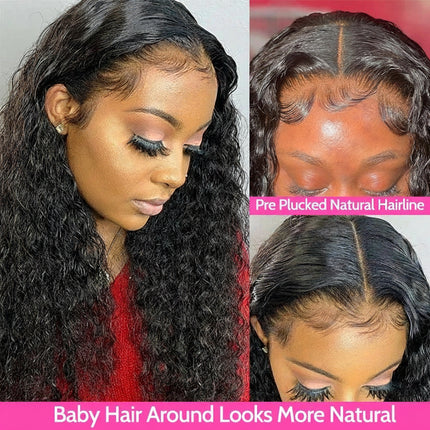 HD Transparent Water Wave Frontal Wig 13x4/13x6 Curly Lace Front Human Hair Wigs For Women Deep Wave Lace Frontal Wigs