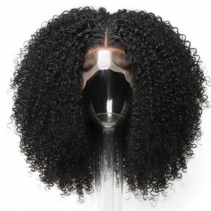 Black kinky curly lace front wig front