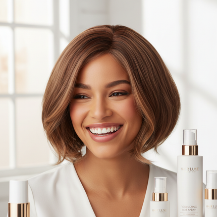 Bob wig smile happy, square