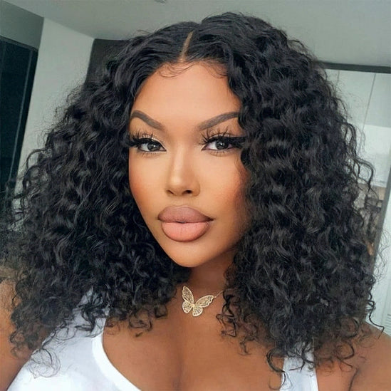 Wear Go Glueless Wig Brailian Water Wave Bob 6x4 HD Lace 100% Glueless Wig Human Hair Ready To Wear Pre Cut