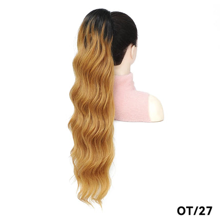 Curly Pony Tail Hair Extensions 24 28 Inch Synthetic Horse Tail For Black Women Ombre Brown Red False Drawstring Ponytail Clip In