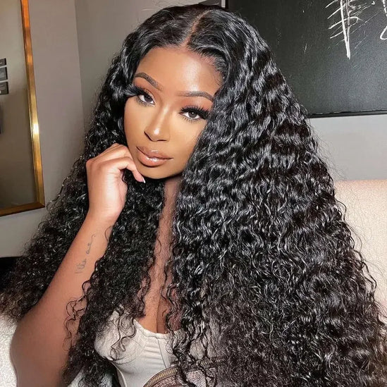 7x5 Wear And Go Glueless Water Wave Human Hair wigs With Knots HD Lace Front Wig Pre Cut Pre Plucked Glueless Wigs