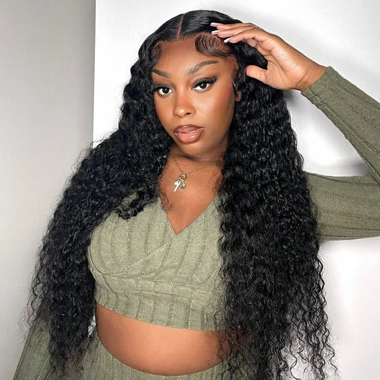 HD Transparent Water Wave Frontal Wig 13x4/13x6 Curly Lace Front Human Hair Wigs For Women Deep Wave Lace Frontal Wigs