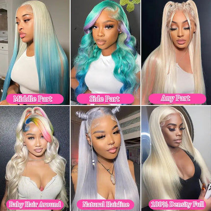 613 Straight Human Hair Wig 13x6 HD Lace Frontal Wigs 613 Honey Blonde Straight Brazilian Lace Frontal Wig 220 Density 40 Inch