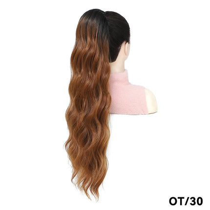 Curly Pony Tail Hair Extensions 24 28 Inch Synthetic Horse Tail For Black Women Ombre Brown Red False Drawstring Ponytail Clip In