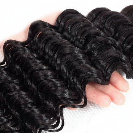 Brazilian 100% Human Hair Bundles 3/4 Bundles Hair Extension Brazilian Deep Wave Hair Weave Bundles