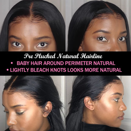 220% Density Straight Lace Front Wigs For Women Brazilian Human Hair Wigs 13X4 Straight Lace Front Human Hair Wigs