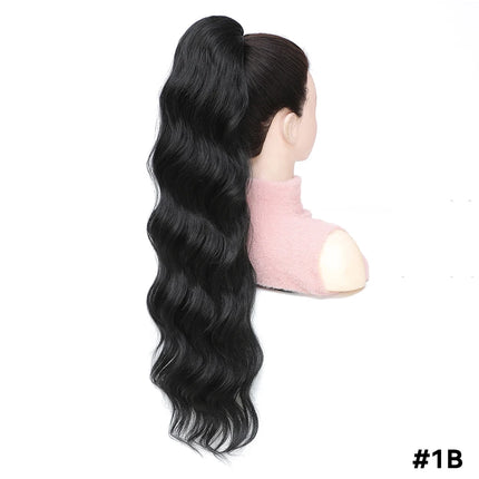 Curly Pony Tail Hair Extensions 24 28 Inch Synthetic Horse Tail For Black Women Ombre Brown Red False Drawstring Ponytail Clip In