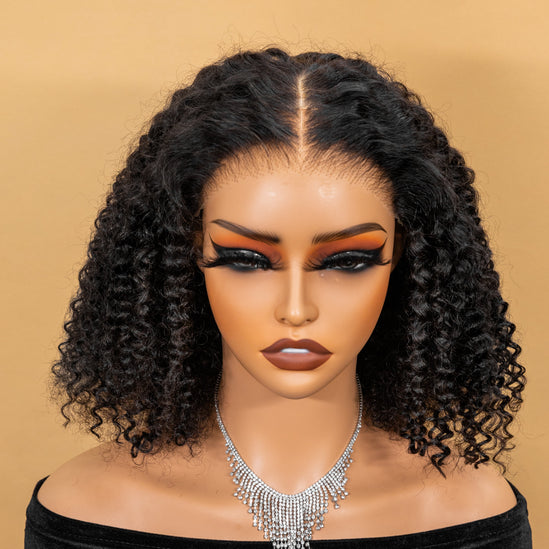 Mongolian Kinky Curly Human Hair Wig 13x4 Lace Front Wigs For Women Pre Bleached Knots On Sale Clearance Human Hair